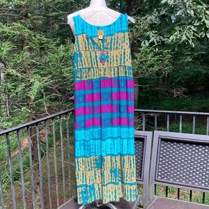 Ruby Rd. Petite Vibrant Multicolor Sleeveless Maxi Dress, beads sz PL